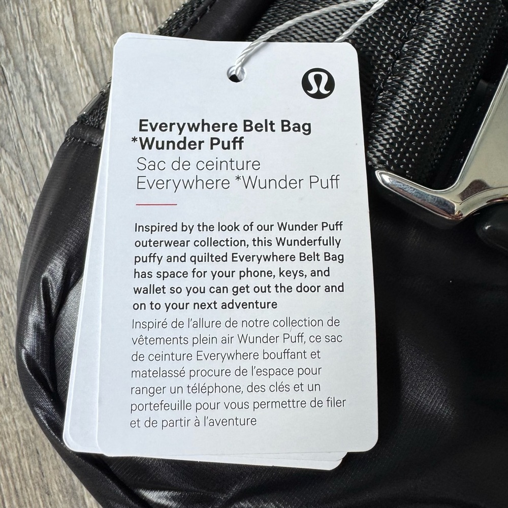 🍋🖤 LULULEMON Everywhere Wunder Puff Belt Bag in Black Size 1L - Picture 4 of 4